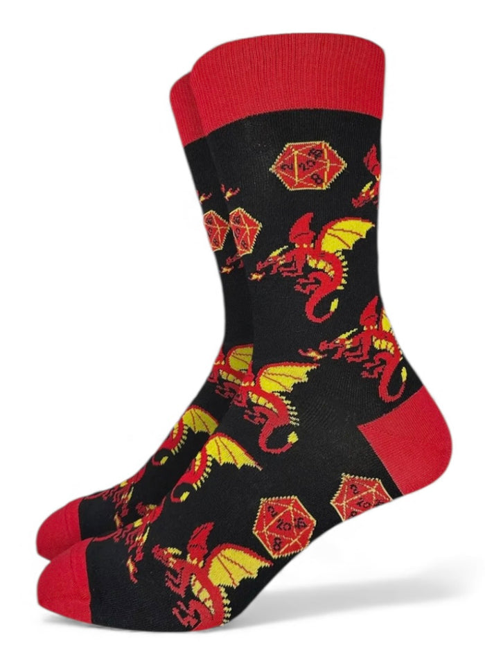 RED DRAGONS & DICE Men’s Socks Good Luck Sock Brand