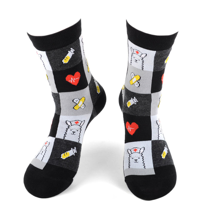 PARQUET Ladies HEALTHCARE MEDICAL Socks LLAMA NURSE