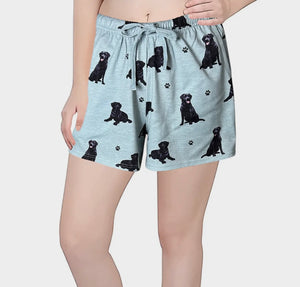 COMFIES LOUNGE PJ SHORTS Ladies BLACK LABRADOR Dog By E&S PETS - Novelty Socks And Slippers