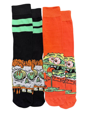 SPONGEBOB SQUAREPANTS Men’s 2 Pair of HALLOWEEN Socks - Novelty Socks And Slippers