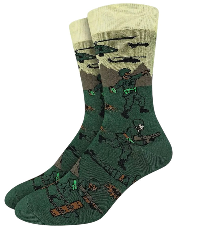 GOOD LUCK SOCK Brand Men’s MILITARY SOLDIERS IN BATTLE Socks