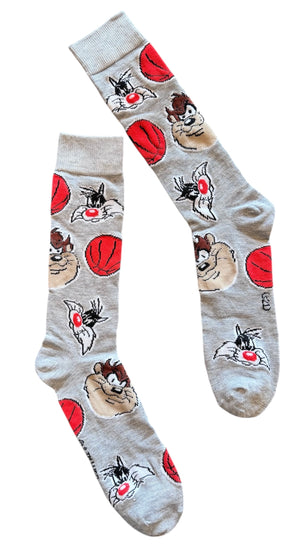 SPACE JAM Men’s SYLVESTER & TAZ TUNE SQUAD Socks - Novelty Socks And Slippers