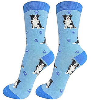BORDER COLLIE Dog Unisex Socks By E&S Pets CHOOSE SOCK DADDY, HAPPY TAILS, LIFE IS BETTER - Novelty Socks for Less