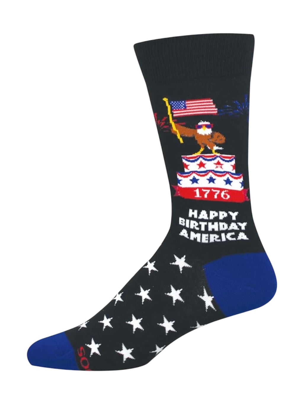 LET FREEDOM FLY Men’s Socks SOCKSMITH Brand ‘1776 Happy Birthday America’ - Novelty Socks And Slippers
