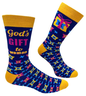 FABDAZ Brand Men’s GOD’S GIFT TO WOMEN Socks - Novelty Socks And Slippers