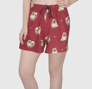 COMFIES LOUNGE PJ SHORTS Ladies POMERANIAN Dog BY E&S PETS - Novelty Socks And Slippers