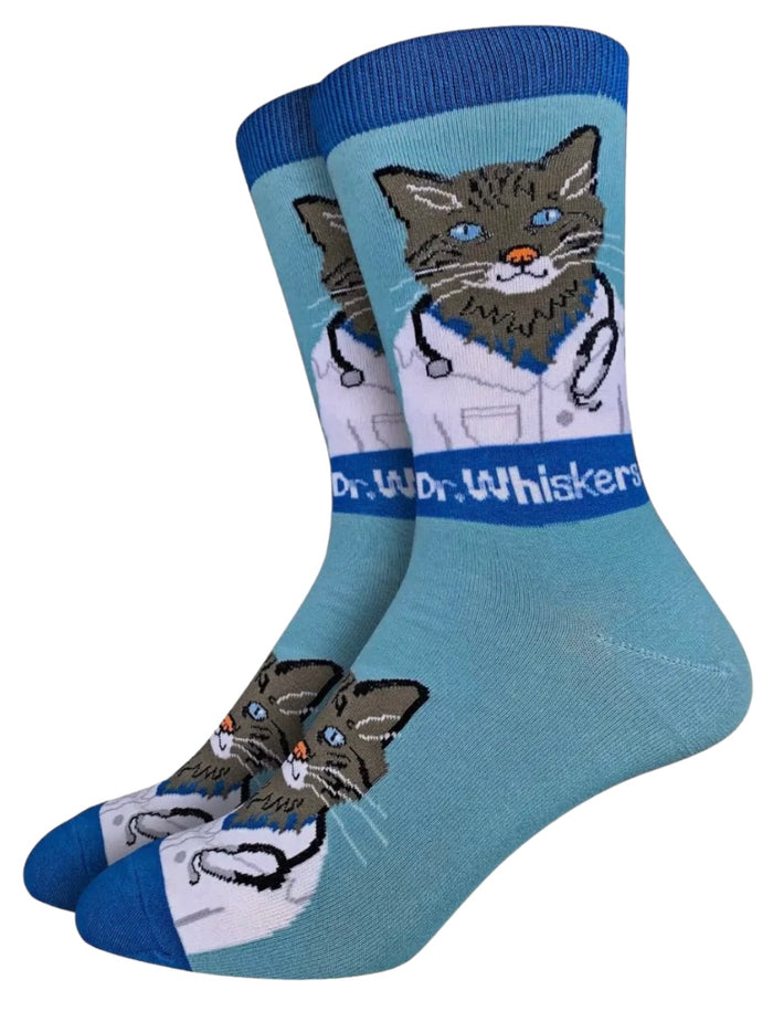 GOOD LUCK SOCK Brand Men’s VETERINARY Socks ‘DR. WHISKERS’