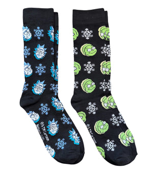 RICK & MORTY Men’s 2 Pair Of Christmas Socks Adult Swim - Novelty Socks And Slippers