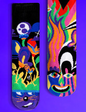 SHY & OUTGOING Unisex Kids Mismatched Gripper Bottom Socks PALS SOCKS Brand (Choose Size) - Novelty Socks And Slippers