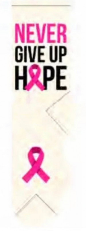 FOOZYS BRAND Ladies BREAST CANCER Socks 'NEVER GIVE UP HOPE' (CHOOSE COLOR)