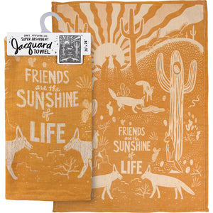 PRIMITIVES BY KATHY ‘FRIENDS ARE THE SUNSHINE OF LIFE’ Kitchen Tea Towel - Novelty Socks And Slippers