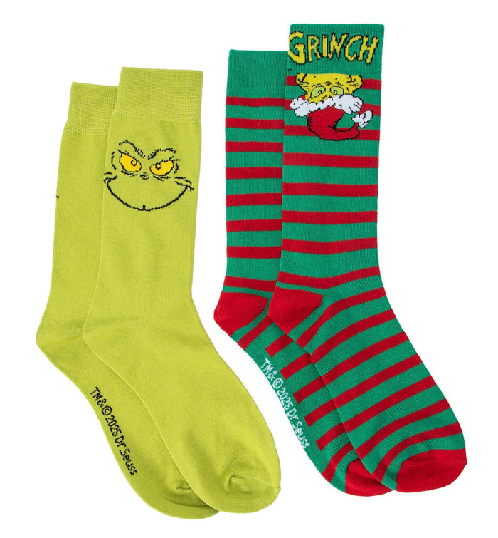 Dr. Seuss How The Grinch Stole Christmas Men’s 2 Pair Of Socks