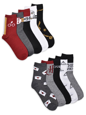 HARRY POTTER Ladies 10 Pair Of Shortie Crew Socks - Novelty Socks And Slippers