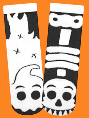 GHOST & SKELETON Unisex Toddler Mismatched Gripper Bottom Socks PALS SOCKS Brand - Novelty Socks And Slippers