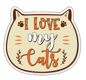 I LOVE MY CATS Vinyl Sticker By E&S Pets