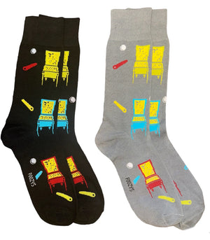 FOOZYS Brand Mens 2 Pair Of PINBALL WIZARD Socks - Novelty Socks And Slippers