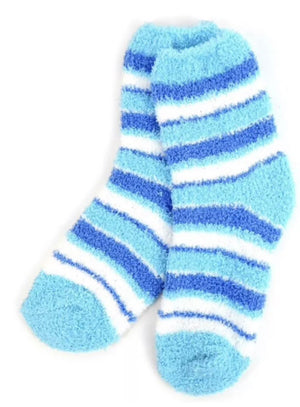 NOLLIA Brand Ladies 3 Pair Striped Warm & Fuzzy Socks