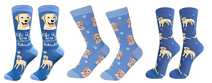 YELLOW LABRADOR Dog Unisex Socks By E&S Pets CHOOSE SOCK DADDY, HAPPY TAILS, LIFE IS BETTER