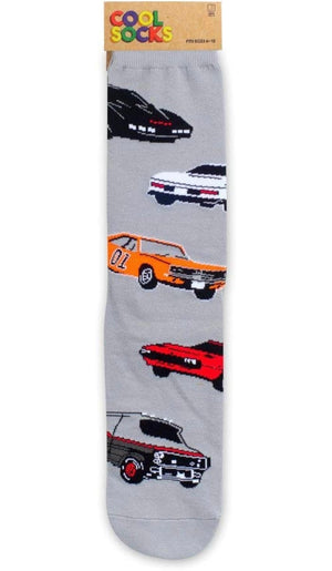 COOL SOCKS Brand Men’s TV CARS Socks DUKES OF HAZZARD, KNIGHT RIDER - Novelty Socks And Slippers