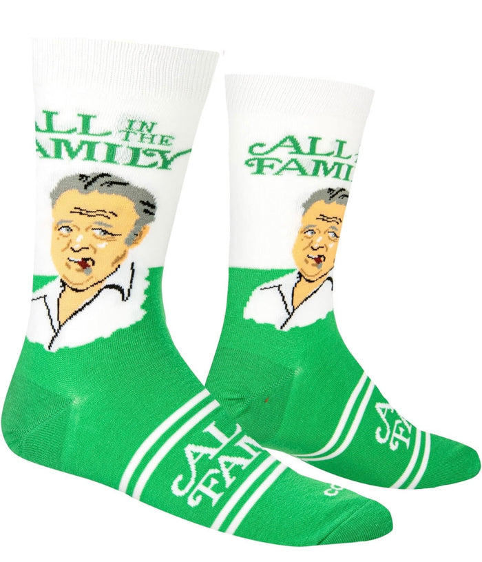 ALL IN THE FAMILY TV SHOW MEN’S ARCHIE BUNKER SOCKS COOL SOCKS BRAND