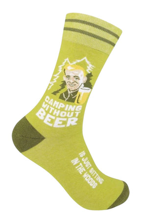 CAMPING WITHOUT BEER IS JUST SITTING IN THE WOODS Adult Unisex Socks FUNATIC Brand - Novelty Socks And Slippers
