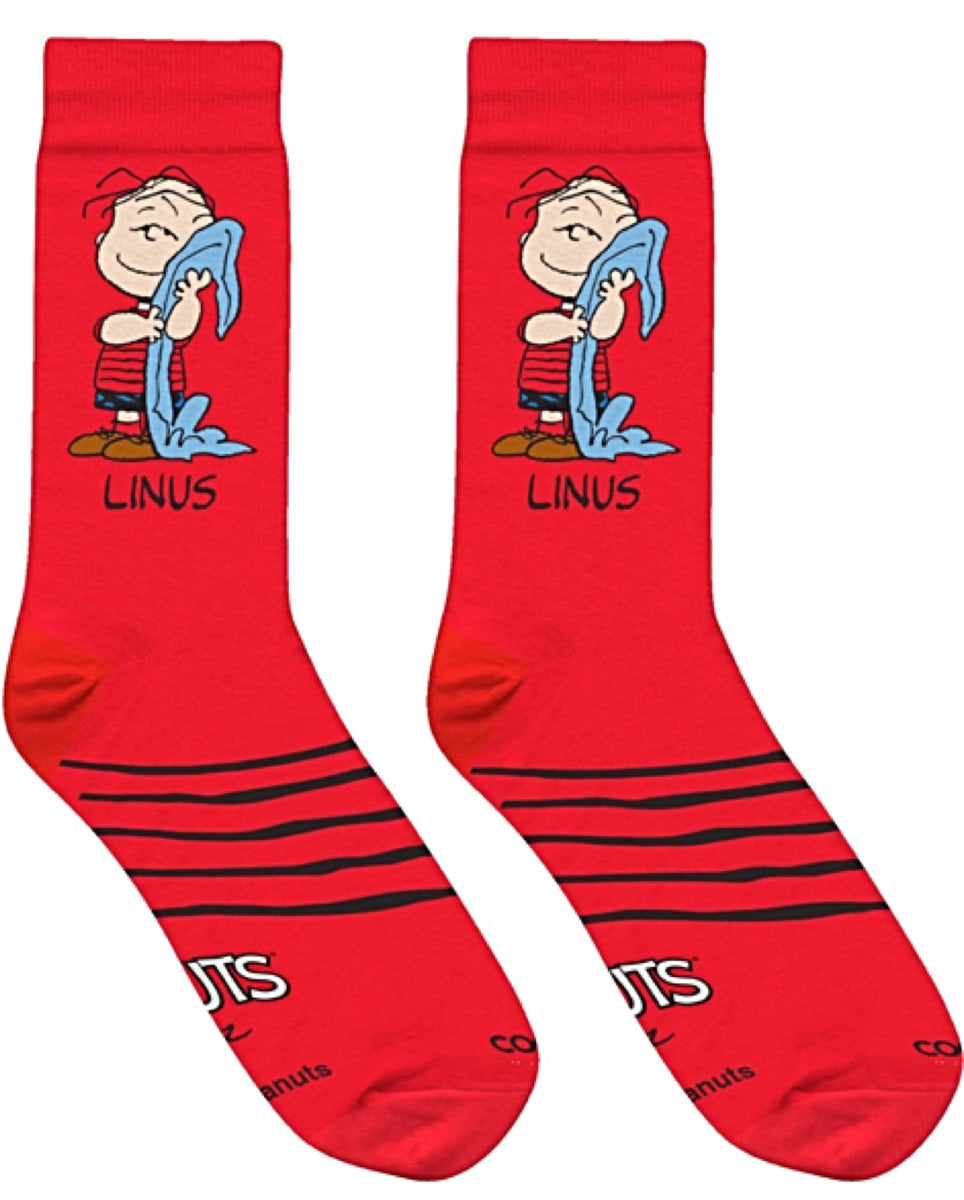 PEANUTS Adult Unisex LINUS & HIS BLANKET Socks COOL SOCKS Brand Large