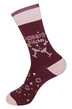 FUNATIC Brand Unisex CHEERS BITCHES Socks - Novelty Socks for Less