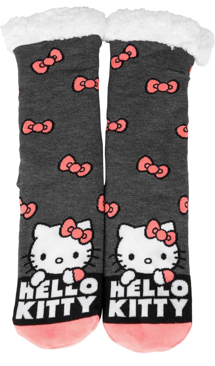 SANRIO HELLO KITTY Ladies Sherpa Lined Gripper Bottom Slipper Socks