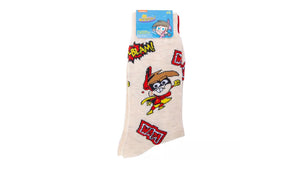 THE FAIRLY ODDPARENTS Men’s 2 Pair Of Socks TIMMY TURNER ‘WAP’ ‘KA-BLAM’ - Novelty Socks And Slippers