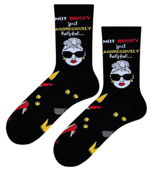 COOL SOCKS Brand Unisex NOT BOSSY JUST AGGRESSIVELY HELPFUL Socks