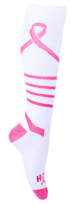 PARQUET Brand Ladies BREAST CANCER Knee High Socks PINK RIBBON Says 'HOPE' - Novelty Socks And Slippers