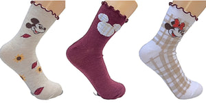 DISNEY Ladies HARVEST FALL 3 Pair Of Socks MICKEY & MINNIE - Novelty Socks for Less