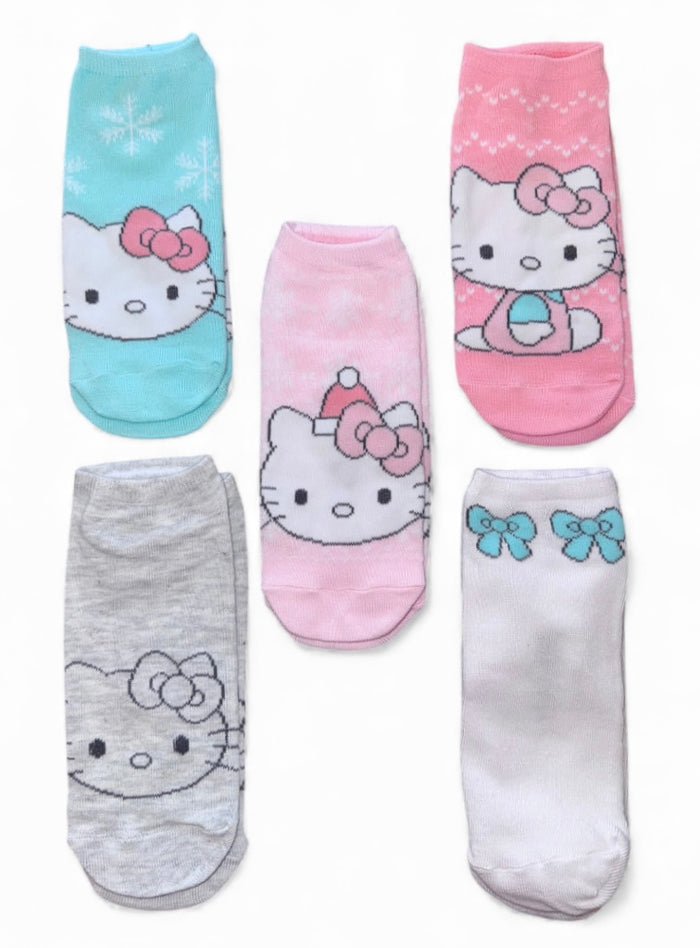 Sanrio Hello Kitty Ladies 5 Pair Of Christmas No Show Socks