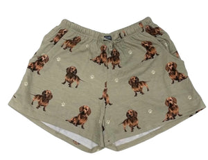 COMFIES LOUNGE PJ SHORTS Ladies DACHSHUND Dog By E&S PETS - Novelty Socks And Slippers