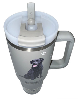 BLACK LABRADOR Dog SERENGETI 40 Oz. Stainless Steel Ultimate Hot & Cold Tumbler