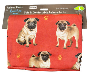 COMFIES UNISEX PUG DOG PAJAMA BOTTOMS E&S PETS (CHOOSE SIZE)