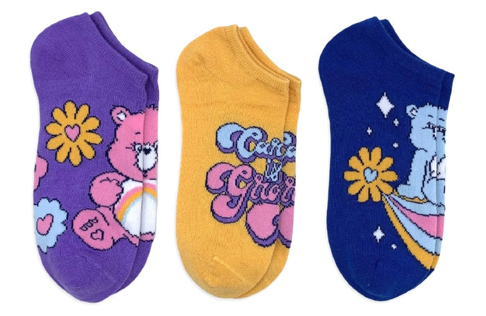 CARE BEARS Ladies 3 Pair Of No Show Socks ‘CARING IS GROOVY’