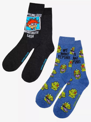 RUGRATS Men’s 2 Pair Of Socks CHUCKIE SELFIE ‘FEELING CUTE MIGHT DELETE LATER’