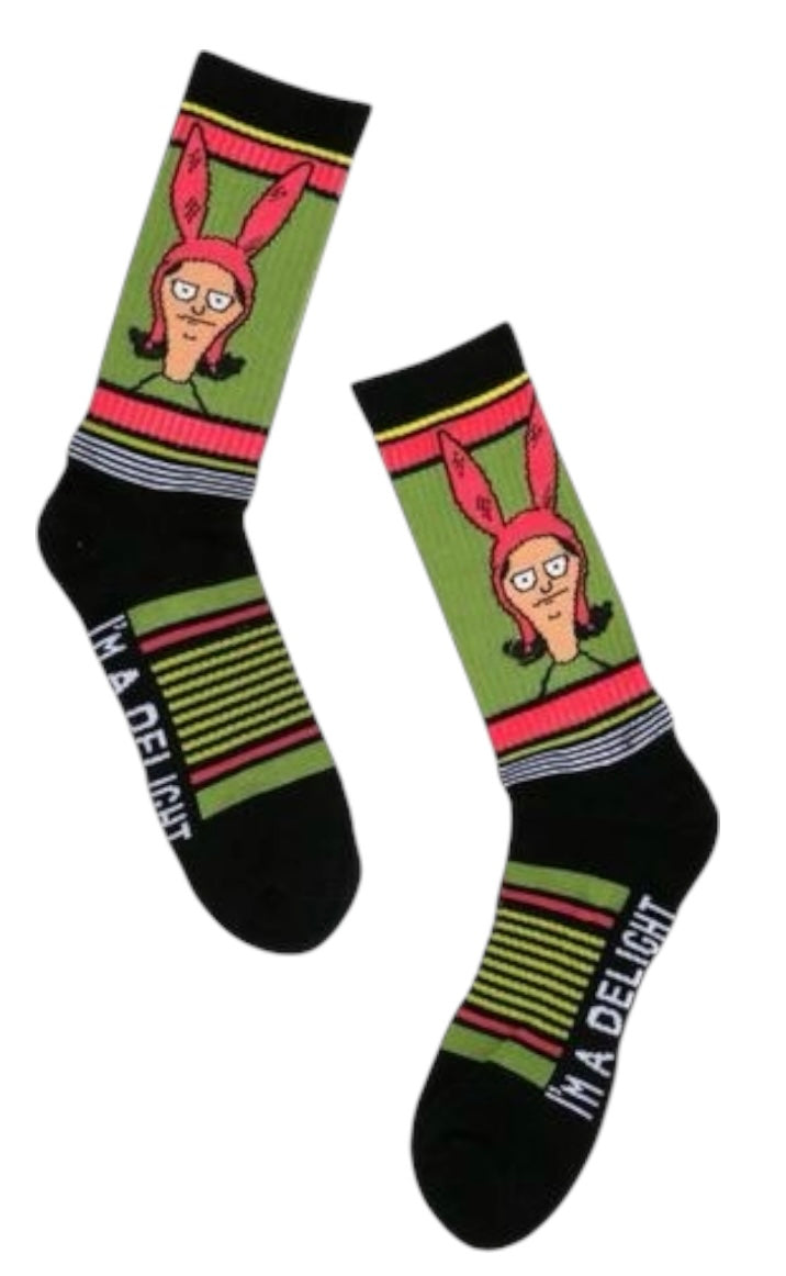 BOB’S BURGERS Men’s LOUISE Socks ‘I’M A DELIGHT’ - Novelty Socks And Slippers