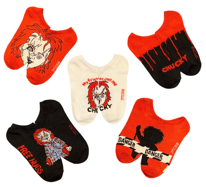 CHUCKY The Movie Ladies 5 Pair Of HALLOWEEN No Show Socks ‘MY FRIENDS CALL ME CHUCKY’