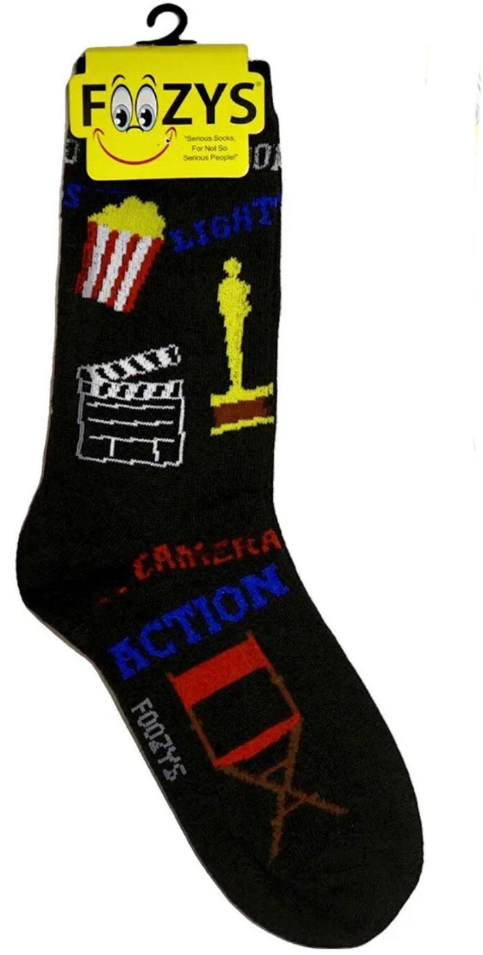 FOOZYS Brand Ladies HOLLYWOOD Socks OSCAR, POPCORN, DIRECTOR CHAIR