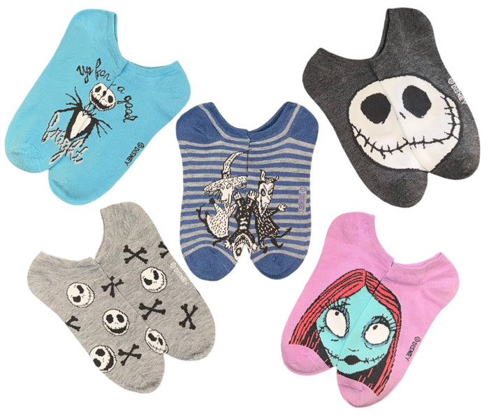 DISNEY THE NIGHTMARE BEFORE CHRISTMAS Ladies 5 Pair Of No Show Socks