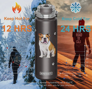 SIBERIAN HUSKY Dog Stainless Steel 24 oz. Water Bottle SERENGETI Brand By E&S Pets