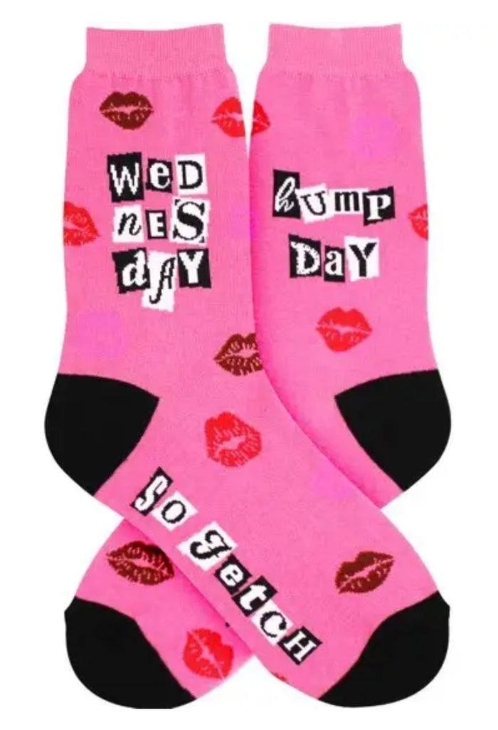 FOOT TRAFFIC Brand Ladies WEDNESDAY’S Socks ‘HUMP DAY’ ‘SO FETCH’