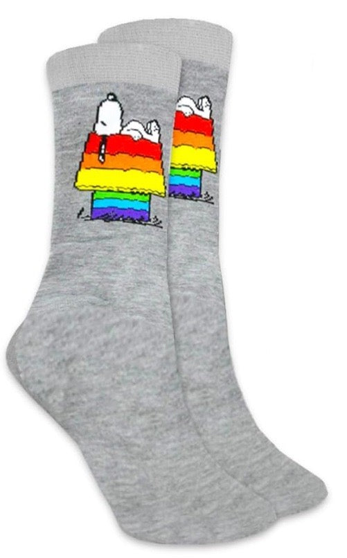 PEANUTS Men’s RAINBOW PRIDE SNOOPY Socks - Novelty Socks And Slippers