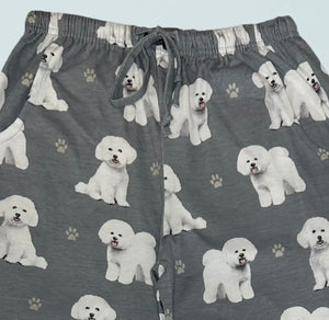 COMFIES Unisex BICHON FRISE Pajama Bottoms E&S Pets (CHOOSE SIZE) - Novelty Socks And Slippers