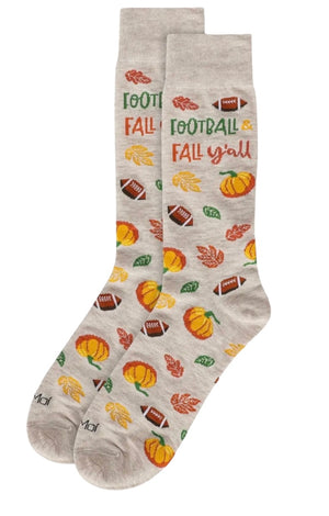 FOOTBALL & FALL Y’ALL Men’s Harvest Socks MeMoi Brand - Novelty Socks And Slippers