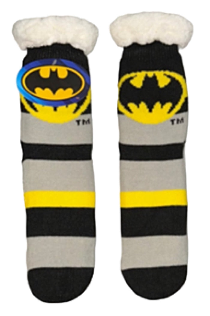 DC COMICS Ladies BATMAN Sherpa Lined Gripper Bottom Slipper Socks