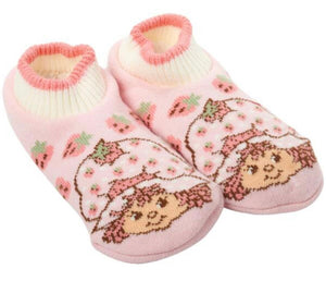 STRAWBERRY SHORTCAKE Ladies Shortie Gripper Bottom Slipper Socks - Novelty Socks And Slippers