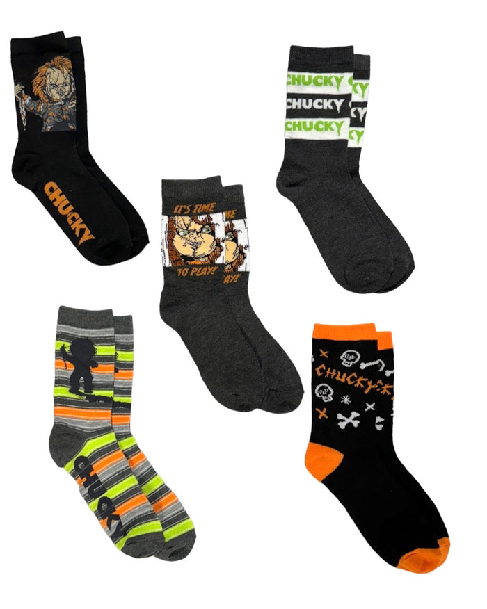 CHUCKY The Movie Ladies 5 Pair Of HALLOWEEN Socks ‘IT’S TIME TO PLAY’